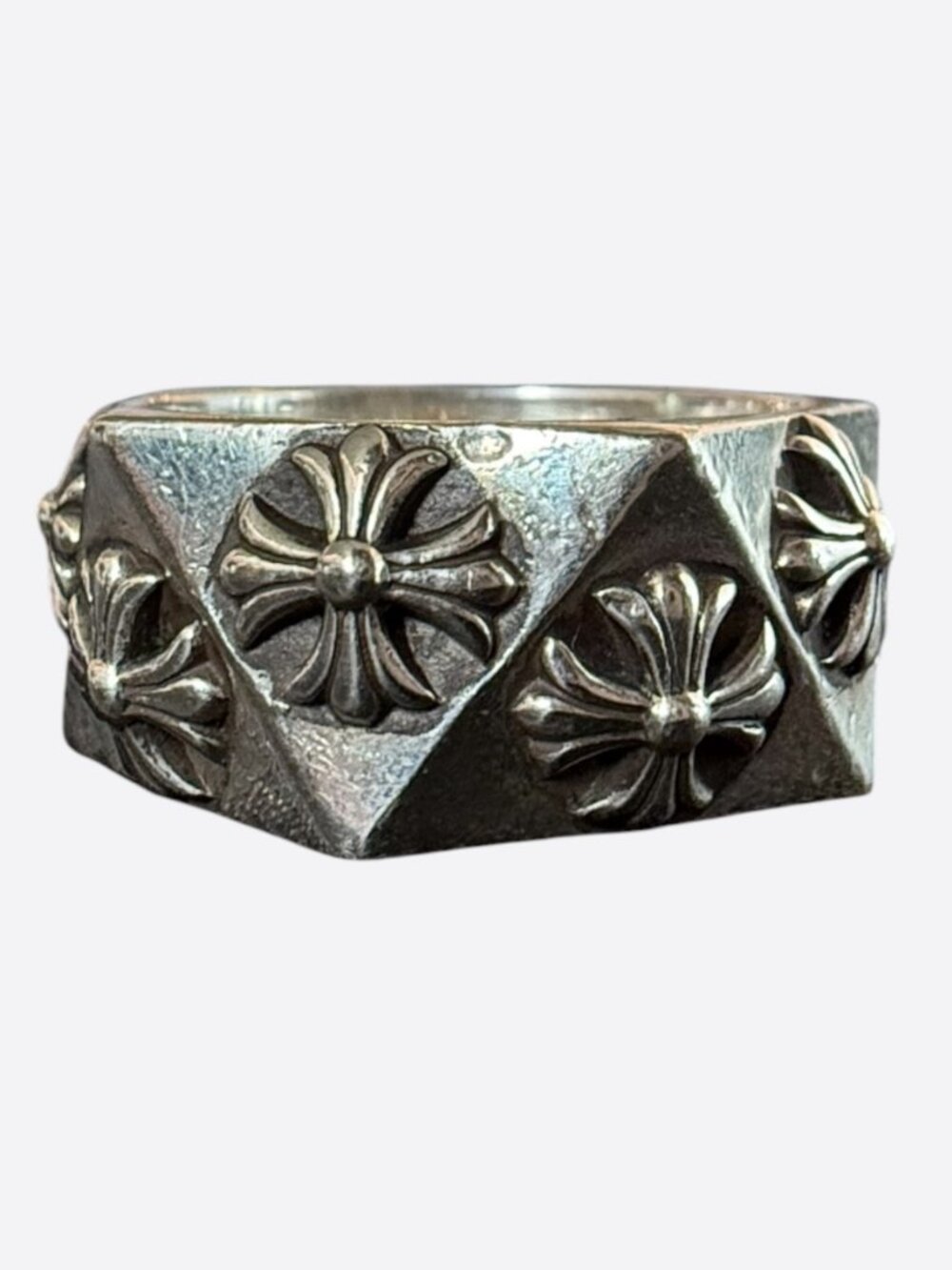 Chrome Hearts Silver Pentagon Cross Ring